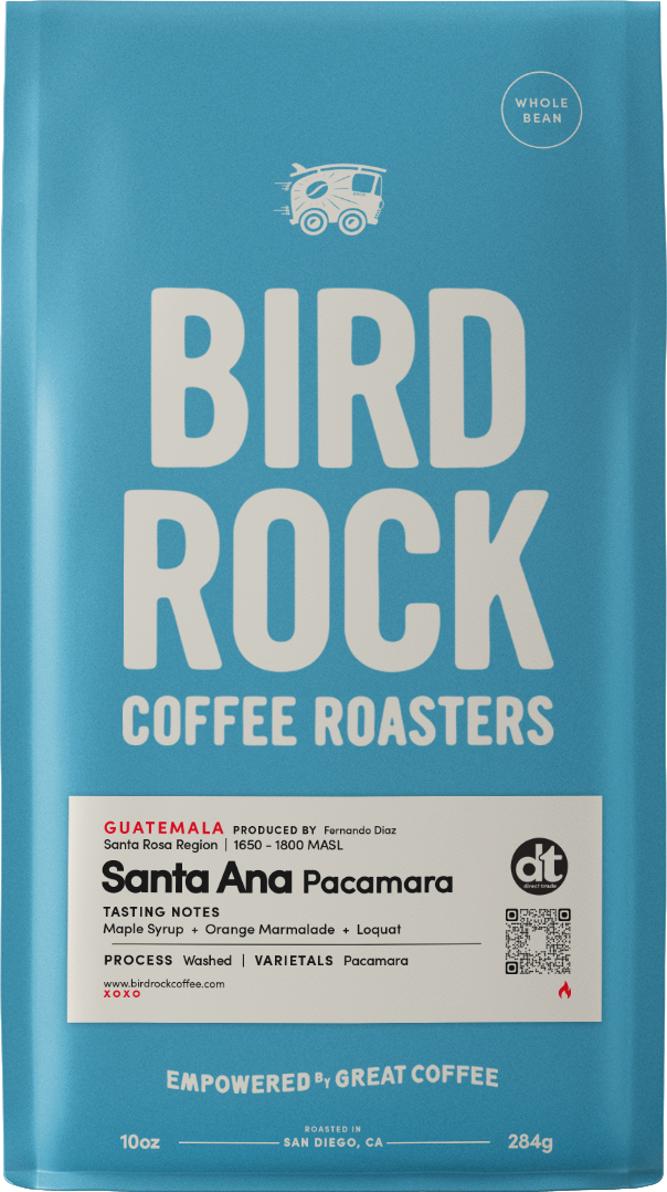 Bird Rock Coffee Santa Ana Pacamara Guatemala 10oz bag, washed Pacamara from Santa Rosa