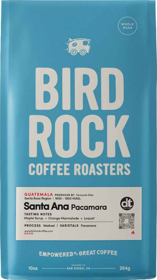 Bird Rock Coffee Santa Ana Pacamara Guatemala 10oz bag, washed Pacamara from Santa Rosa