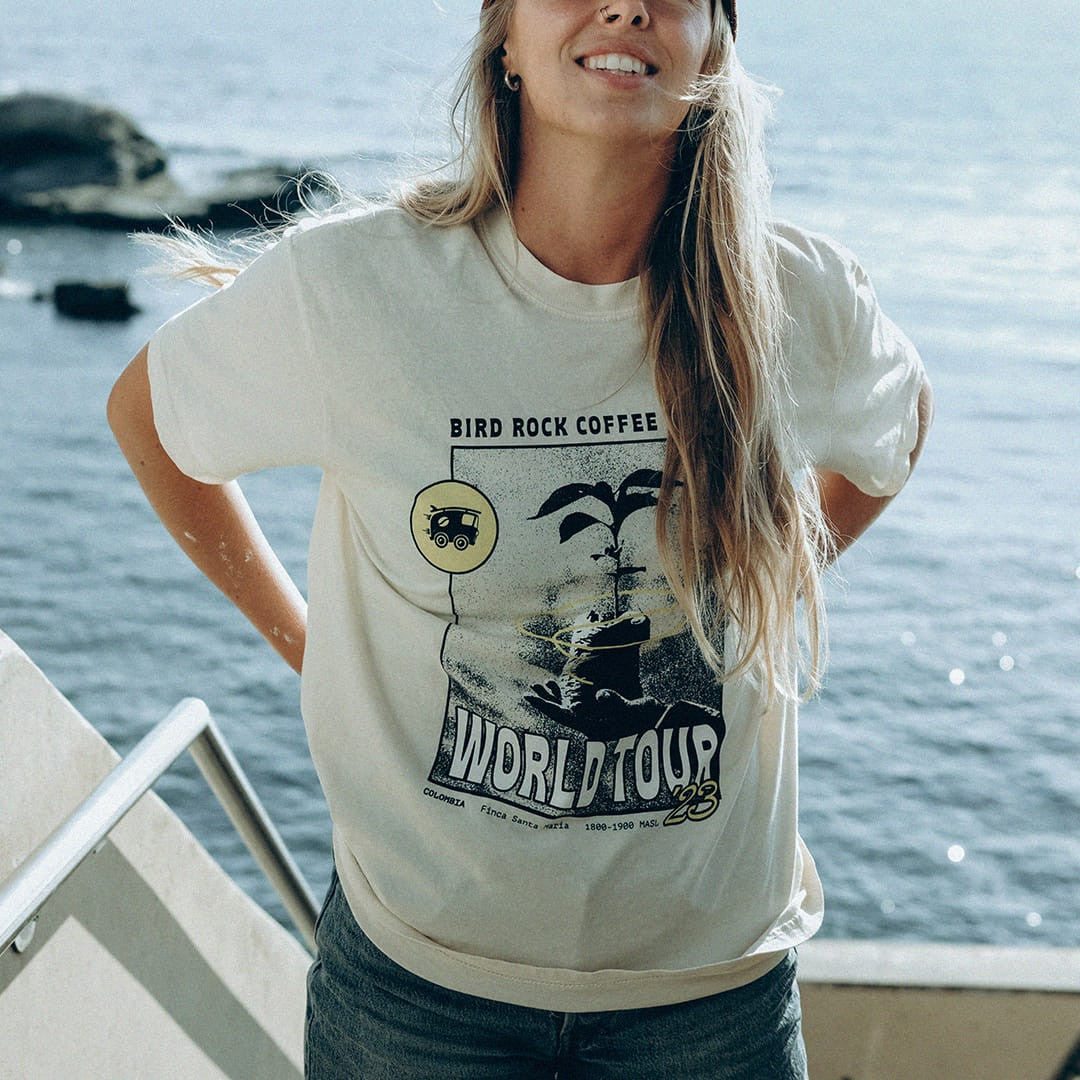 Vintage World Tour Tee: Tan