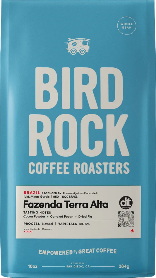 Bird Rock Coffee Fazenda Terra Alta Brazil 10oz bag, natural IAC 125 from Ibiá, Minas Gerais